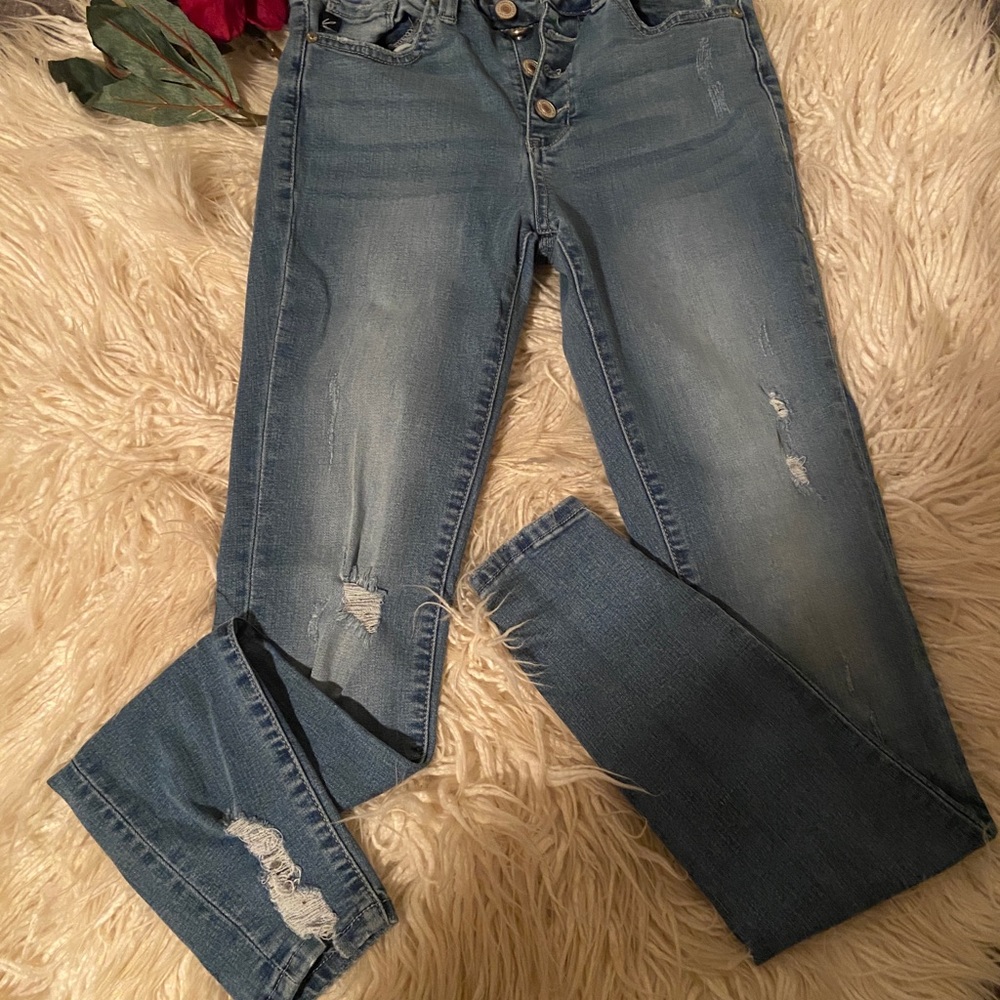 Kancan High Waist Skinny Jean Distressed